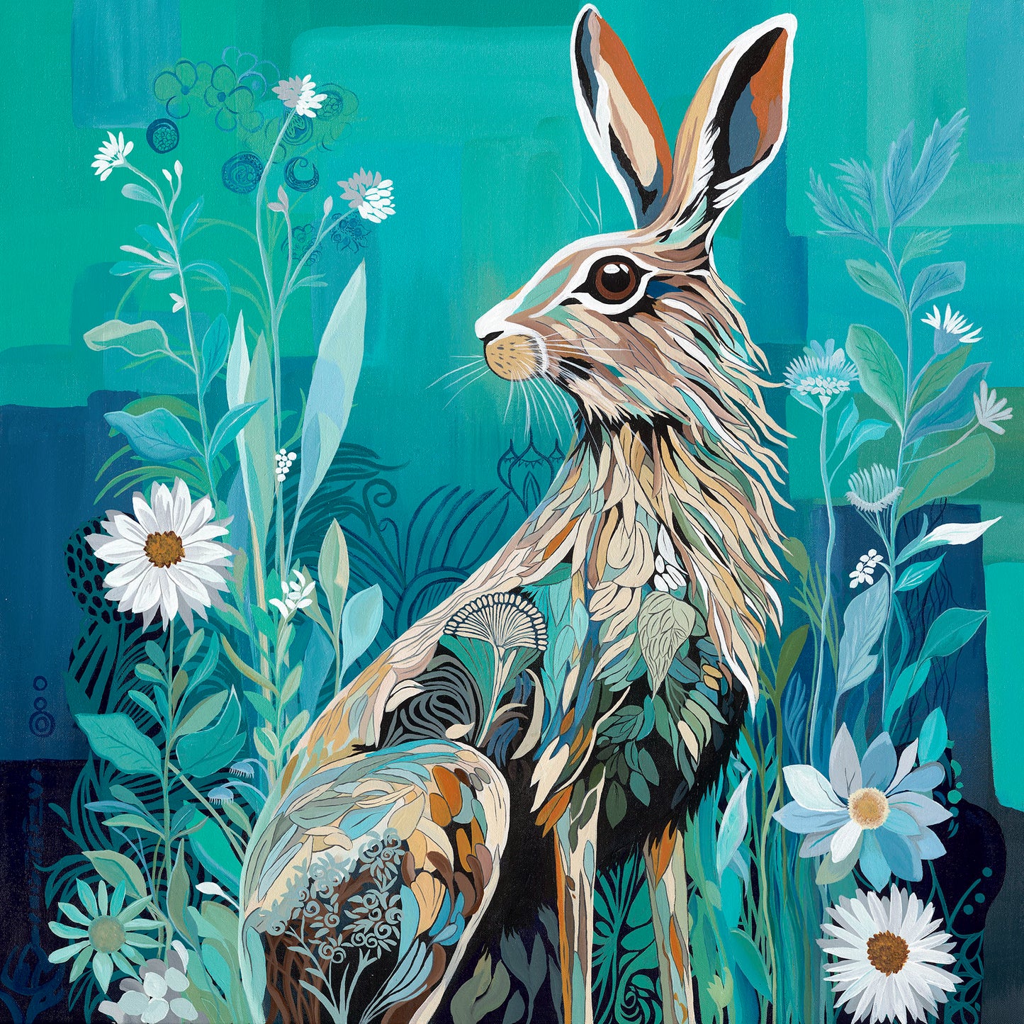 Bunny Blues – Original Acrylic Painting