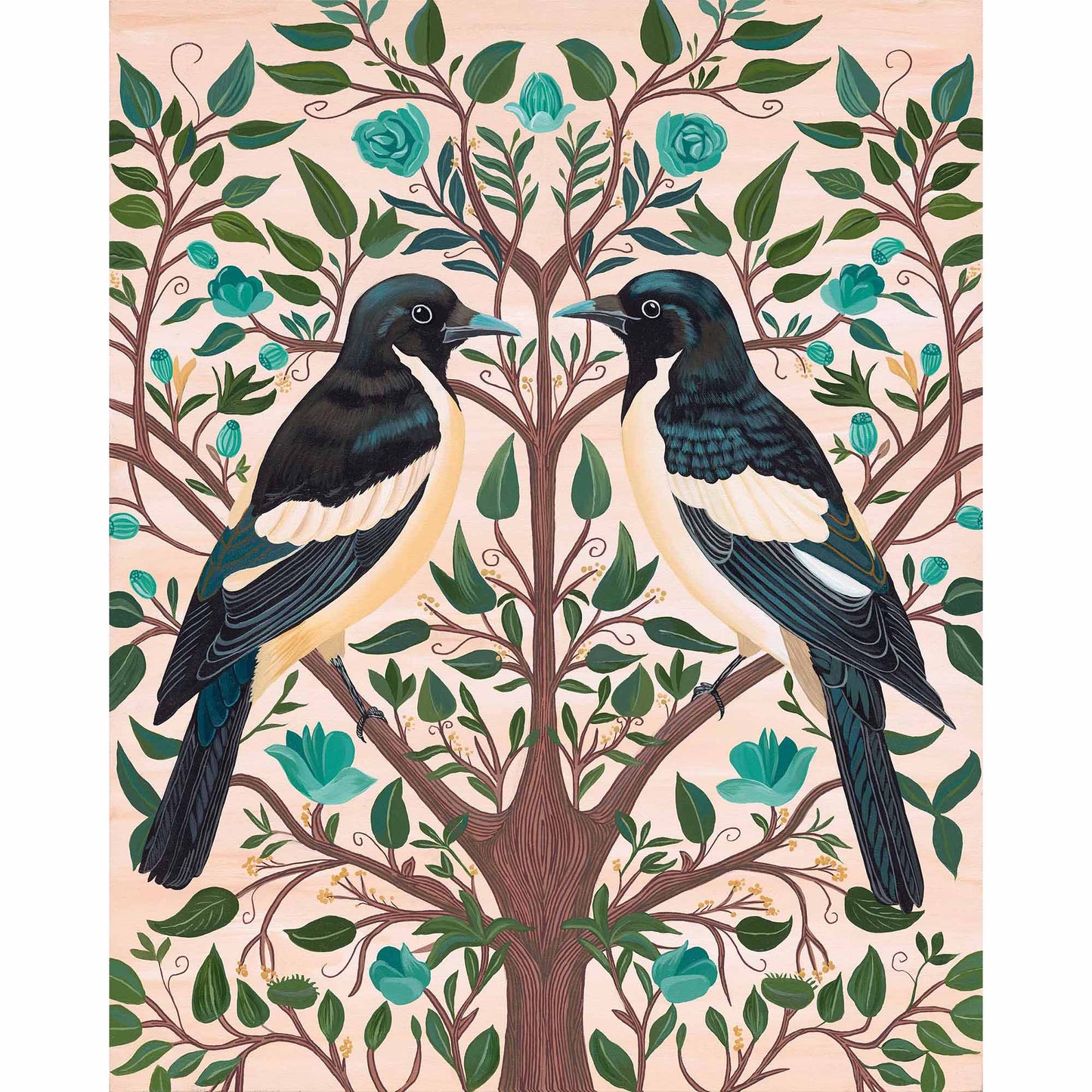 Magpie Tree – Original Acrylic Painting