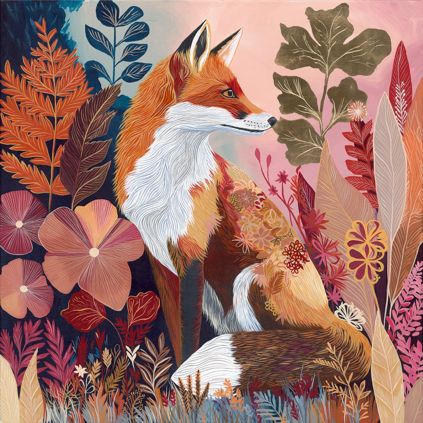 The Fox Who Waits – Original Acrylic Painting