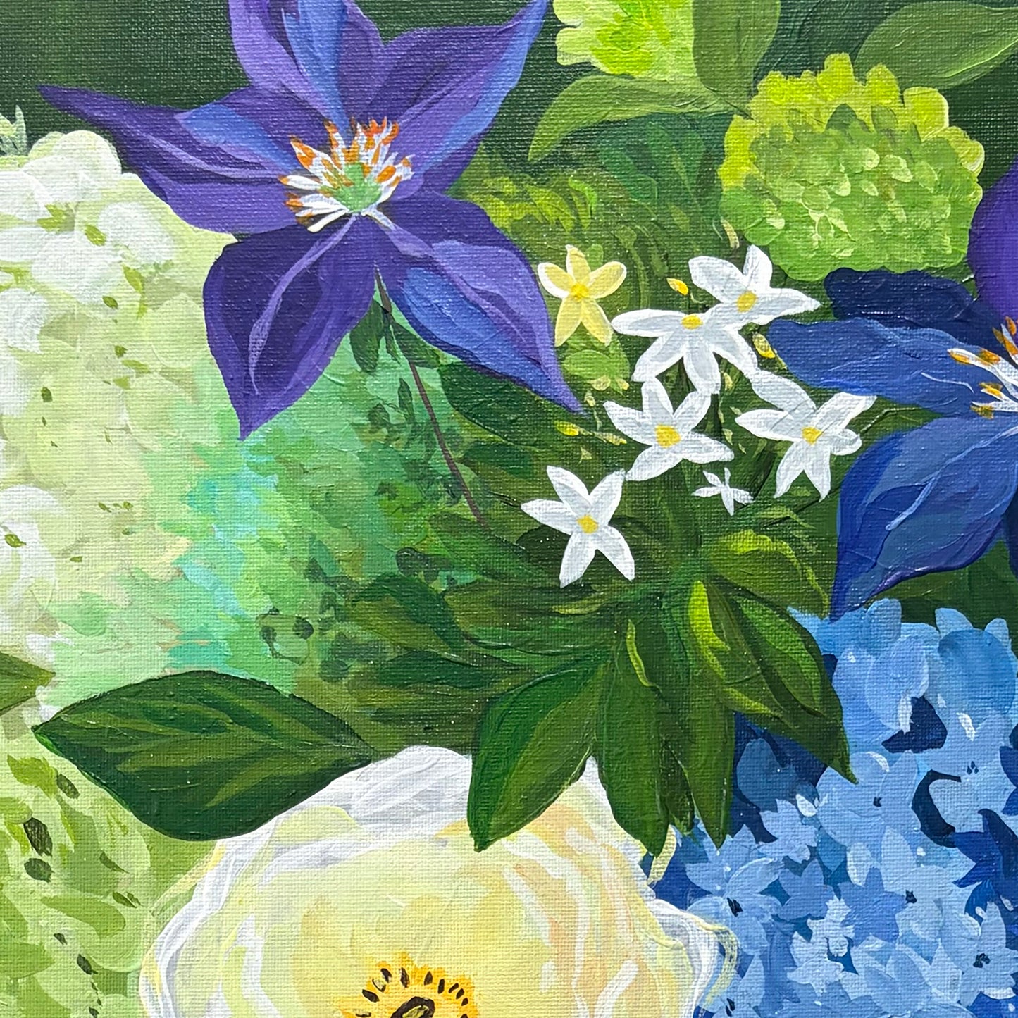 Gathered in Blue – Original Acrylic Floral Painting