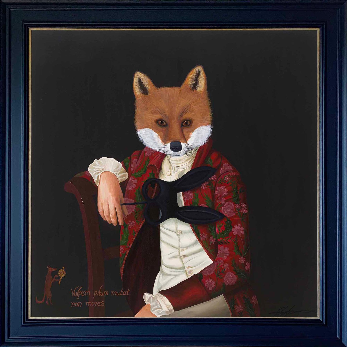 The Masquerade of Lord Reynard – Original Fox Portrait Painting in Period Costume