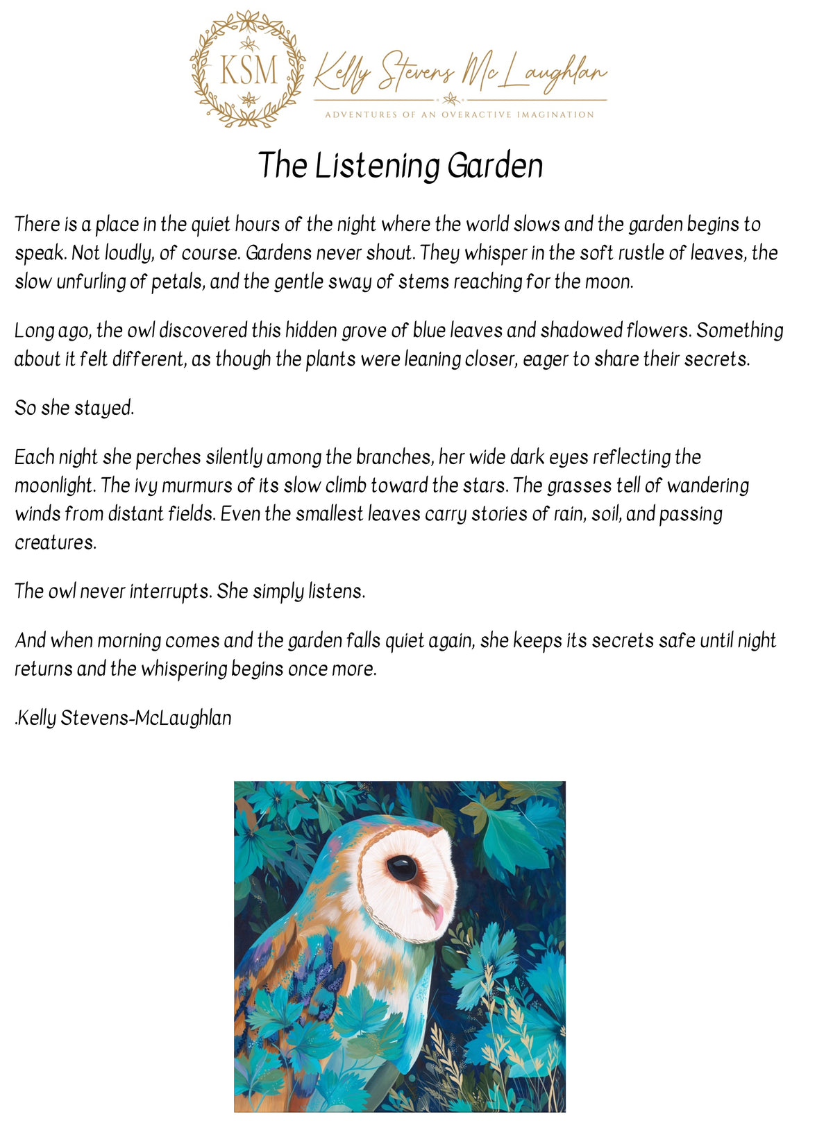 Listening Garden Owl - Limited Edition Fine Art Print