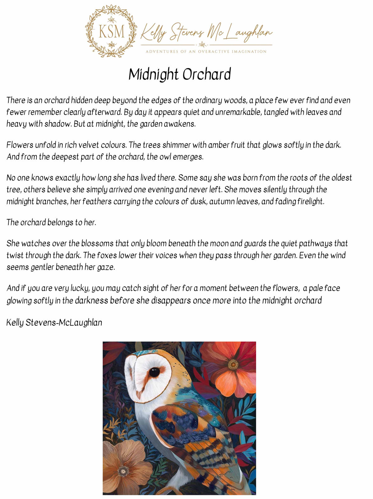 Midnight Orchard Owl - Limited Edition Fine Art Print